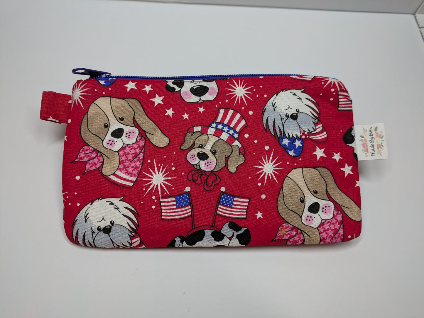 Zipper Pouch- Patriotic Puppies