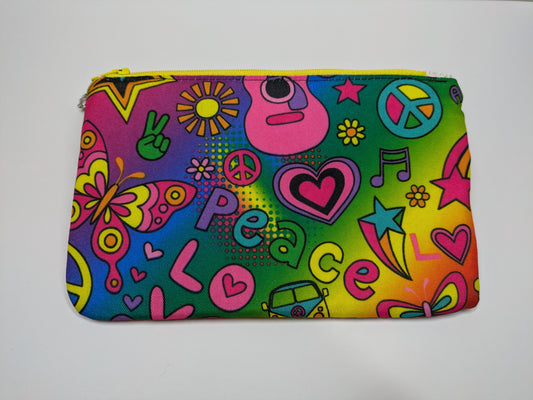 Zipper Pouch- Peace, Love, Rainbows